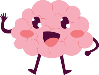Cute Brain Character Illustration