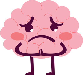 Cute Brain Character Illustration