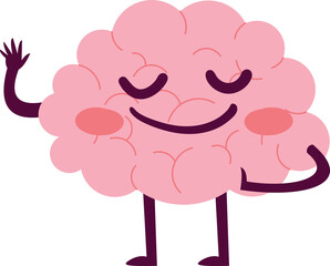 Cute Brain Character Illustration