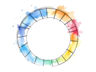 Naklejka premium Vibrant Watercolor Color Wheel Illustration. AI Generated