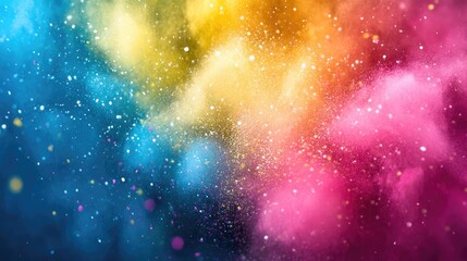Naklejka premium Vibrant explosion of colored powder creating a dynamic and artistic background for various creative designs and projects