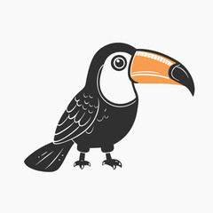 Fototapeta premium Ara parrot in cartoon style for children's postcards, posters and other in cartoon style on white background. 