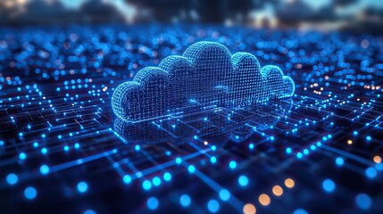 Cloud computing data and networks represent global connections and platforms for storage, transfer, and cybersecurity with backup information technology systems and IoT for download protection.