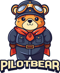 Naklejka premium Pilot Bear