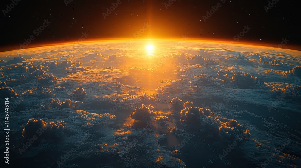 Wall mural clouds float in the vastness of space, a dark universe background for adventure and exploration, a w