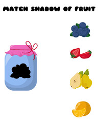 Match the shadow of the fruit, simple game for kids leisure activities