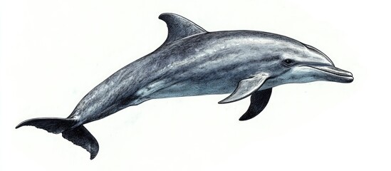 Rough toothed dolphin swimming gracefully in the ocean captured during a thrilling whale watching excursion in its natural habitat