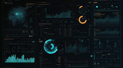 Obraz premium Big Data Artificial Intelligence Dashboard
