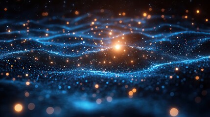 Obraz premium Connection network and abstract neon for technology online and internet structure. Telecommunication, fiber optic and signal for data and cyber wires and digital or future electronic server.