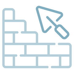 Obraz premium Building Construction Symbol with Trowel and Brick Wall