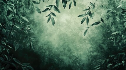 Blurry green foliage background with soft texture creating ample copy space for design or promotional use.
