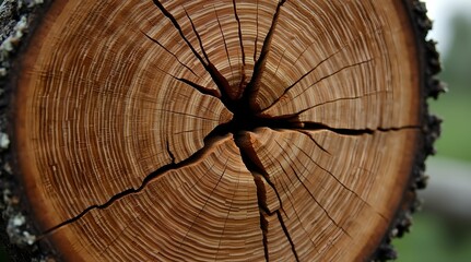 Fototapeta premium Annual fibers of a tree trunk, wood texture