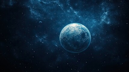 Fototapeta premium Earth and its moon hang in the vastness of space, a dark universe background for adventure and exploration, a wallpaper design showcasing the beauty of our planet and its satellite.