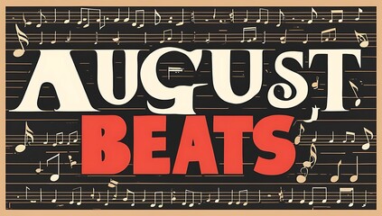 Obraz premium August Beats A Musical Month Poster Design