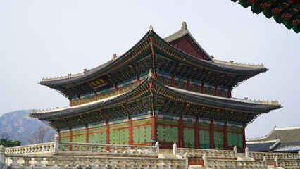 Fototapeta premium External view of Geunjeongjeon Hall at Gyeongbokgung Palace