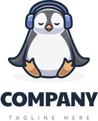 Penguin Wears Headphone logo