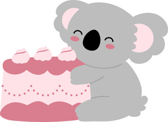 Koala Character Birthday Cake Nursery Element