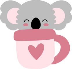 Koala Character Coffee Cup Nursery Element