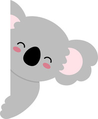 Hiding Koala Character Frame Border Nursery Element