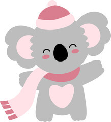 Koala Character Winter Cozy Nursery Element