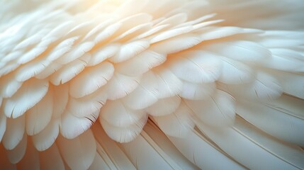 Feather wings closeup, creating an abstract background with a soft and elegant texture.