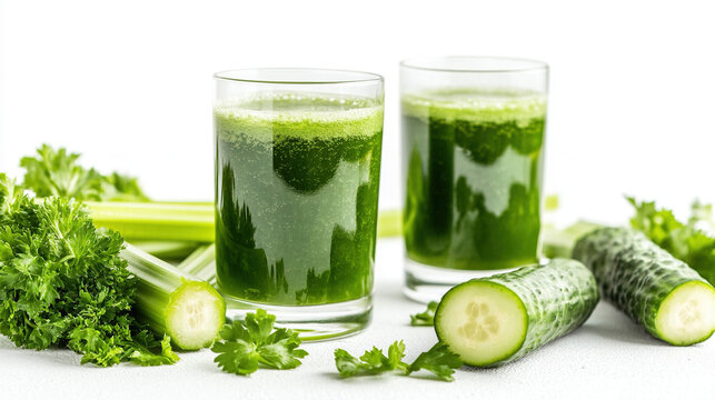 two glasses of celeri juice