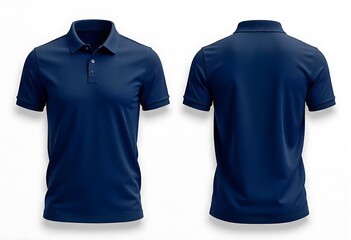 Navy Polo Shirt Mockup: Front and Back Views