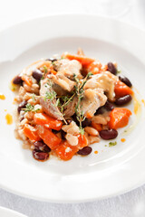 rabbit with vegetables on Christmas table