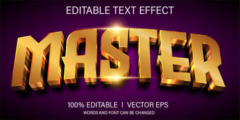 master vector text effect with modern style design