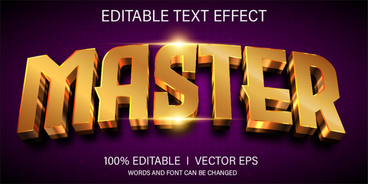 master vector text effect with modern style design