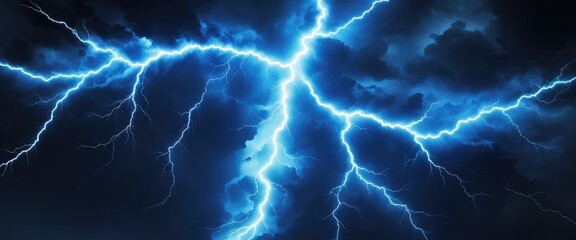 Obraz premium Cyan lightning black and dark abstract background