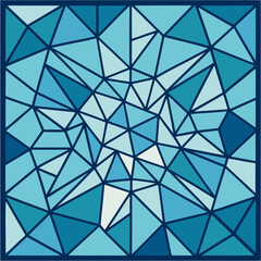 abstract geometric pattern modern mosaic with irregular glass pieces.
