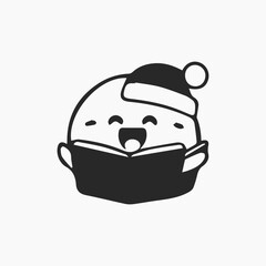 Design Christmas Minimalist and Flat Logo Vector white background