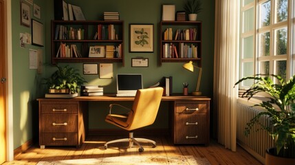 Serene Home Office Sunlight
