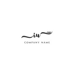 Obraz premium Minimalist IU Logo Design with Abstract Feather Element