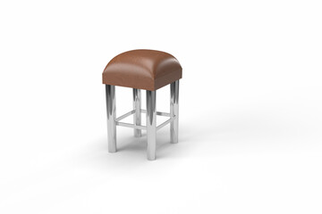 leather barstool with metal legs. 