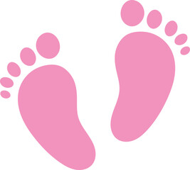  Adorable Pink Baby Footprints Vector Illustration
