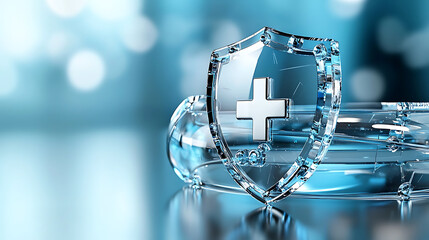 Health protection symbol medical industry graphic design digital environment close-up safety concept for modern healthcare