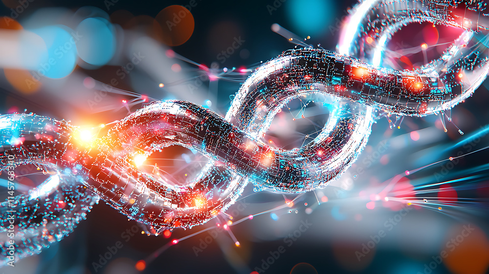 Poster exploring the dynamic world of blockchain technology digital realm graphic visualization futuristic 
