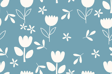 Flower seamless pattern design with beautiful flower and leaves. Flower art. floral and leaf pattern design for fabric, cotton, wallpaper, satin, gift wrap, carpet, background.	