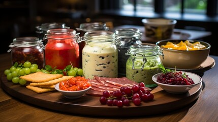 Low carbs high fat products. Healthy eating food, meal plan protein fat 