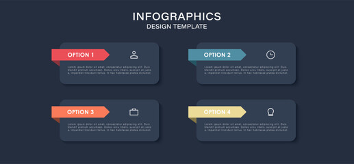 Business infographic template. 4 Step or Options