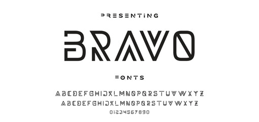 Creative geometric modern urban alphabet font. Digital abstract futuristic, fashion, sport, minimal technology typography.