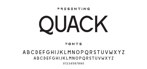 Fototapeta premium Creative geometric modern urban alphabet font. Digital abstract futuristic, fashion, sport, minimal technology typography.
