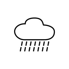 Cloud rain line icon on white background.