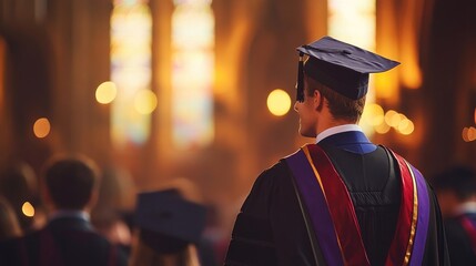 Graduate at Ceremony in Church Setting