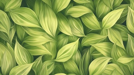 Obraz premium Lush green leaves pattern background texture ideal for nature inspired designs and eco-friendly themes in various creative projects