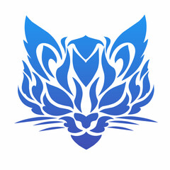 illustration vector graphic of tribal art abstract design face of a cat