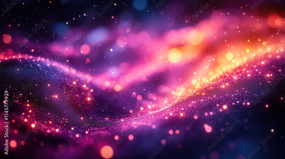 Canvas Prints neon lights and fiber optics represent futuristic technology, internet networks, and cloud computing