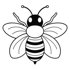 Bumblebee insect flat vector illustration on a white background